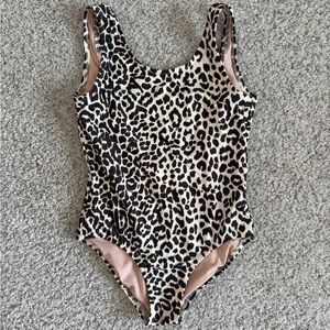Girls Crewcuts Leopard Print One-Piece Swimsuit